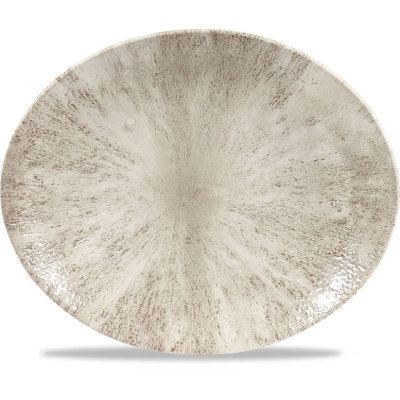 Churchill Stone Agate Grey Orbit Oval Coupe Plate 10" (Pack 12)