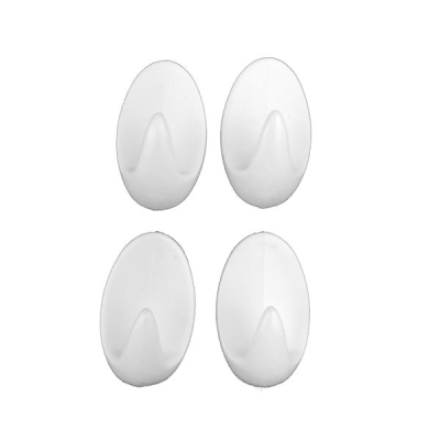 Homerite Small Oval Adhesive Backed Hooks (Pack 4)