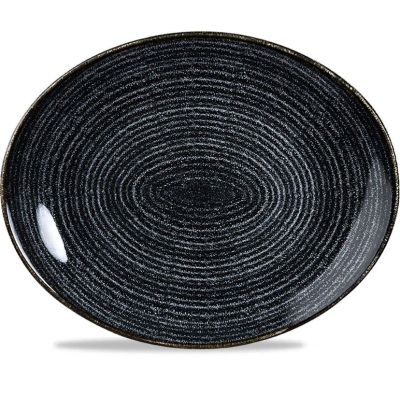 Churchill Studio Prints Charcoal Black Orbit Oval Coupe Plate 10.63" (Pack 12)