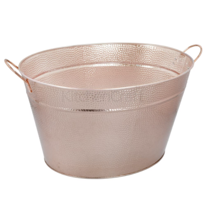 BarCraft Hammered Galvanised Steel Copper Finish Drinks Pail