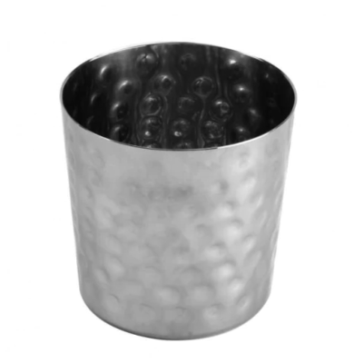 Stainless Steel Hammered French Fry | Chips Serving Cup 385ml