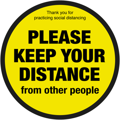 200mm Diameter Please keep your distance from other people floor graphic