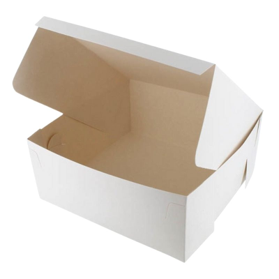 8" White Cake Boxes 8" x 8" x 3" (Pack 10)