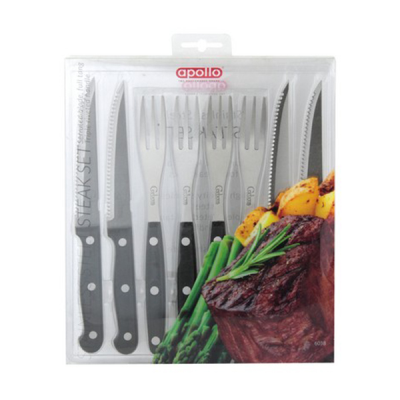 Apollo Steak Knife & Fork  Set (Pack 8)