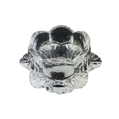 Glass Tealight Holder Flower Design 9cm