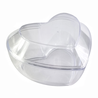 Clear Plastic Love Heart Dessert Cup with Lid 110ml (Pack 6)