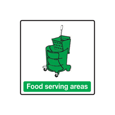 Self Adhesive Food Serving Areas Sign
