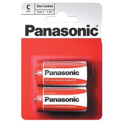 Panasonic Zinc Batteries Size C (Pack 2)