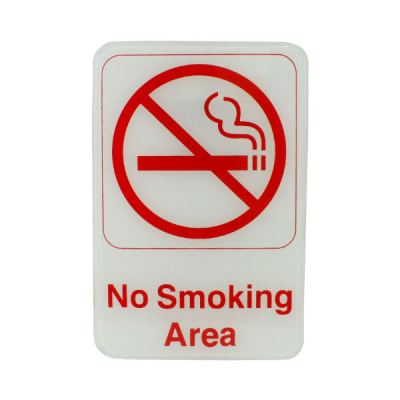 DBL Sign No Smoking Area 6"x9"