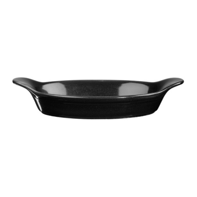 Churchil Cookware Metallic Black Intermediate Oval Eared Dish 9"x5" (Pack 6)