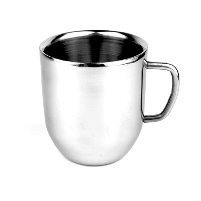 Stainless Steel Double Walled Mug With Handle Round Base