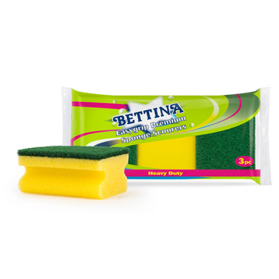 Bettina Easygrip Sponge Scourers 6x9x4cm (Pack 3)