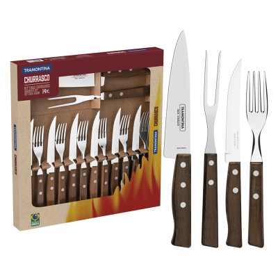 Tramontina Steak Knife, Fork & Carving Set (Pack 14)
