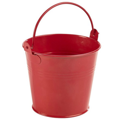 Serving Bucket Galvanised Steel 10cm Red