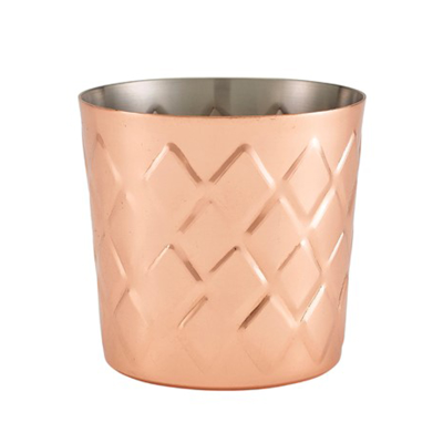 Diamond Pattern Copper Plated Serving Cup 8.5 x 8.5cm
