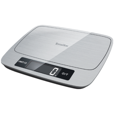 Terraillon My Cook 15kg Stainless Steel Scale with Sleek Design, Giant LCD Screen and Pause Function