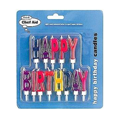 Chef Aid Happy Birthday Candles Carded