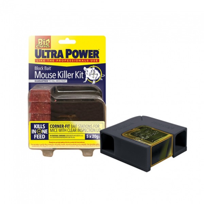 The Big Cheese Ultra Power Block Bait Mouse Killer Kit 5 x 20g
