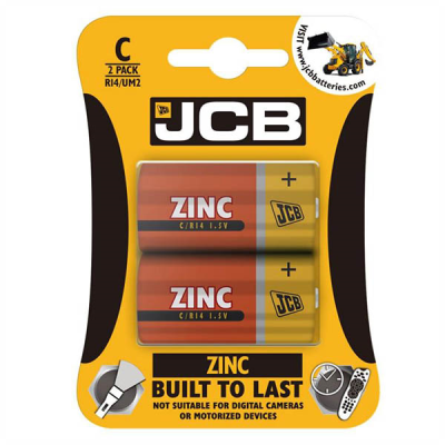 JCB Zinc Batteries C (Pack 2)