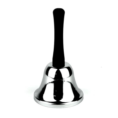 Silver Call Bell with Black Handle 13cm