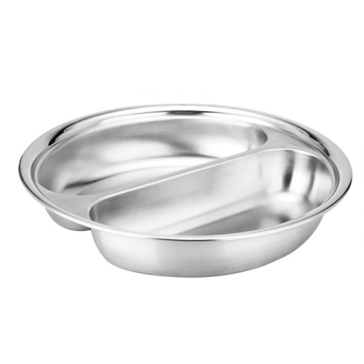 Spare Round Chafer Food Pan 2-Div 39.5cm for 107385 & 107390