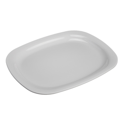 Melamine Square Oval Plate White 31x25cm