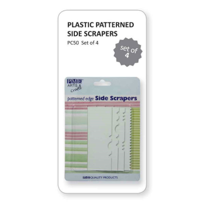 Patterned Edge Plastic Side Scrapers (Pack 4)