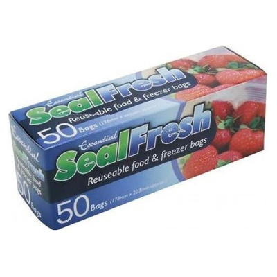 Seal Fresh Reusable Food & Freezer Bags 178 x 203mm (Pack 50)