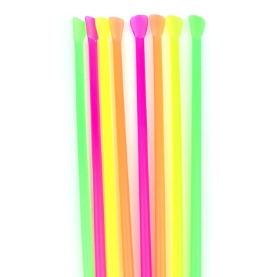 Multicolour Spoon Straws 8" x 6mm (Pack 100)