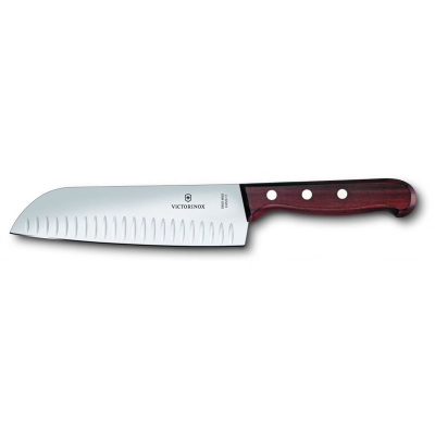Victorinox Rosewood Handle Santoku Knife with Fluted Blade 17cm