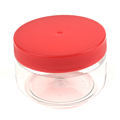 Sunpet Clear Plastic Jar Red Top 100ml (Pack of 6)