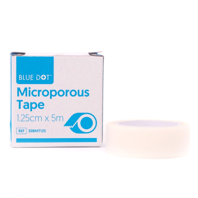 Blue Dot Boxed Microporous Tape 2.5cm x 5m