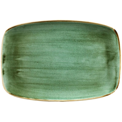 Churchill Stonecast Samphire Green Oblong Chefs Plate 13.5" x 9.25" (Pack 6)