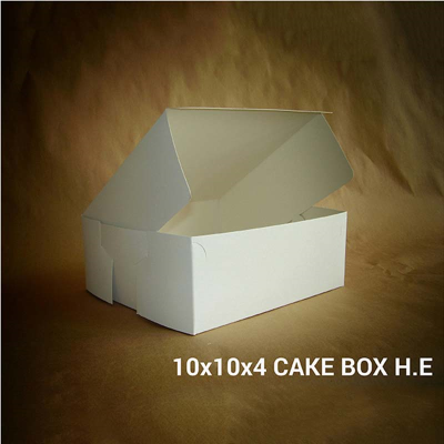 Hand Erect Cake Box 10" x 10" x 4" (Pack 100)