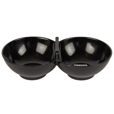 Melamine Twin Pickle / Condiment Bowl Black 21.5cm