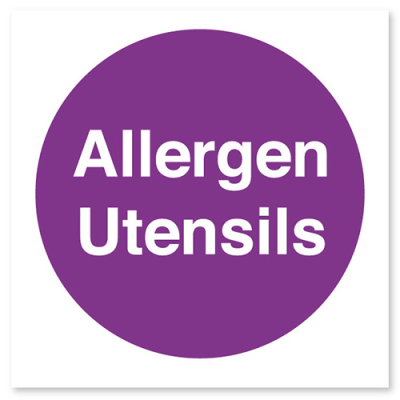 Allergen Utensils Sticker 100mm x 100mm
