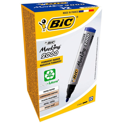 BIC ECO 2000 Blue Permanent Marker (Pack 12)