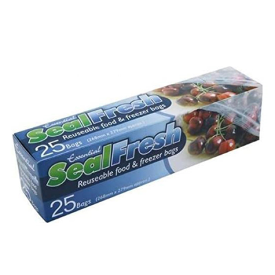 Seal Fresh Reusable Food & Freezer Bags 268 x 279mm (Pack 25)