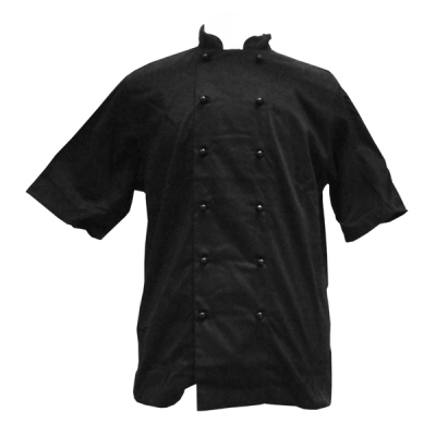 Chef's Jacket Short  Sleeve Black Medium