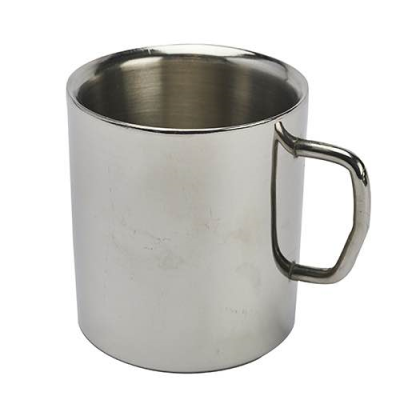 Stainless Steel Double Walled Mug With Handle Flat Base