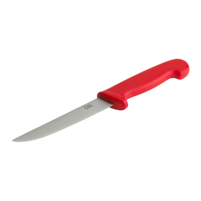 Colour Coded 6" Boning Knife Stiff Blade Red