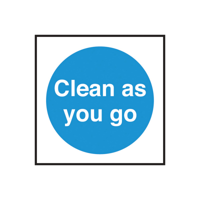Self Adhesive Clean as you Go Sign