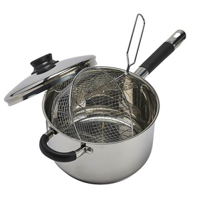 Royal Cuisine Stainless Steel Chip Pan & Basket Induction 22cm