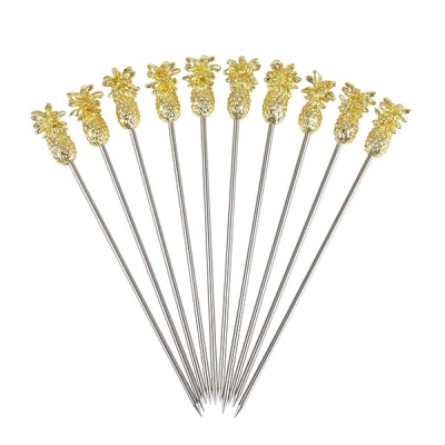 Pineapple Garnish Pick Gold Plated (Pack 10)