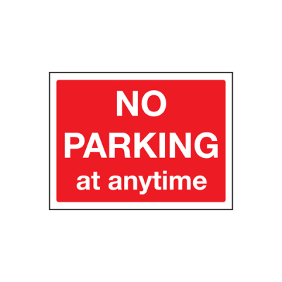 Wall Mounted No Parking at any time Sign