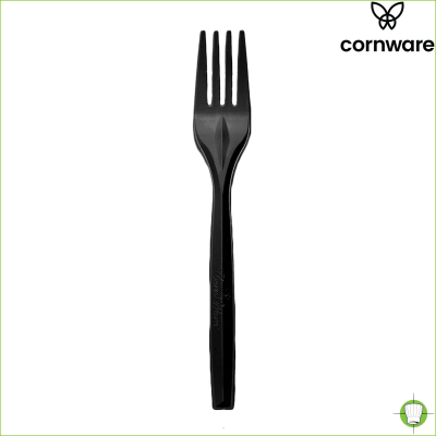 Cornware Biodegradeable Fork 7" Black (Pack 50)