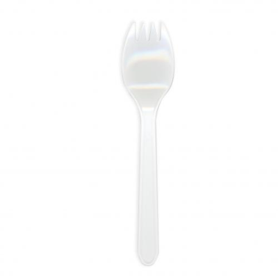 White Plastic Disposable Spoonforks / Sporks (Pack 100)