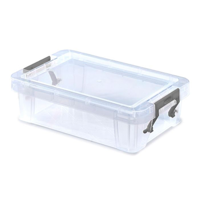 Whitefurze 0.8 Litre Allstore Storage Box with Silver Clamp