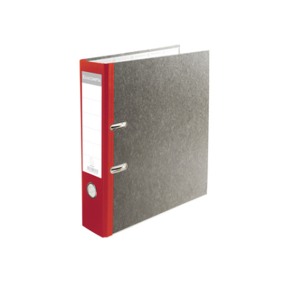 Exacompta Lever Arch File Marbled Grey With Red Coloured 80mm Spine - A4
