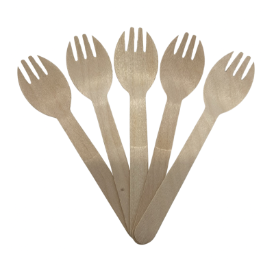 Disposable Wooden Spoonforks / Sporks (Pack 100)